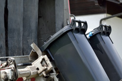 Professional movers handling furniture