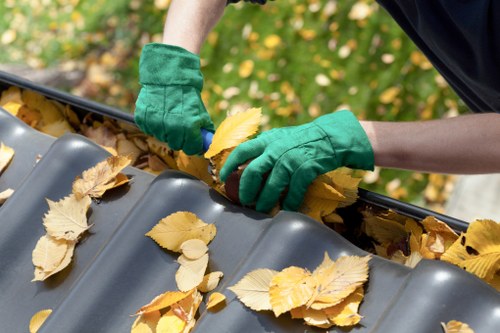Operator assessing skip placement and safety precautions on site